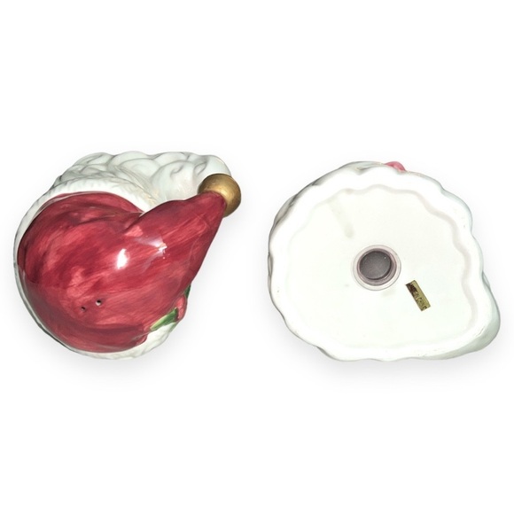 Vintage Big Ceramic Santa Claus‎ Head Salt & Pepper Shakers Hand Painted 4” H - Picture 6 of 6